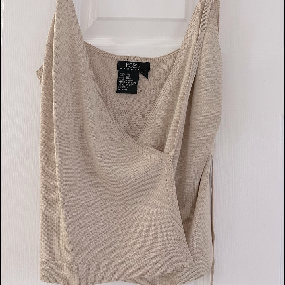 BCBG MAXAZRIA silk wrap top - S